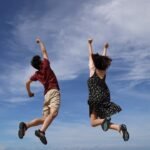 jump, sky, man